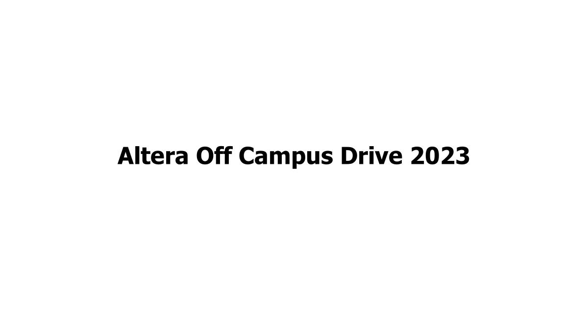Altera Off Campus Drive 2023