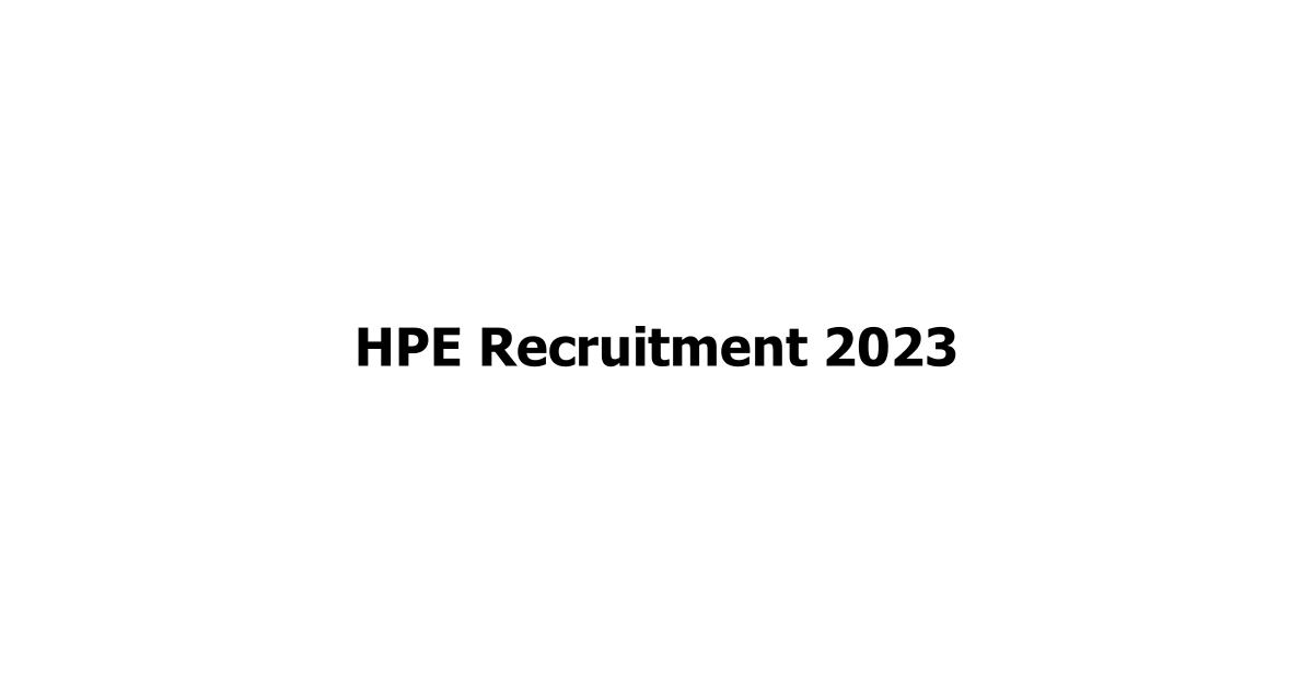 HPE Recruitment 2023