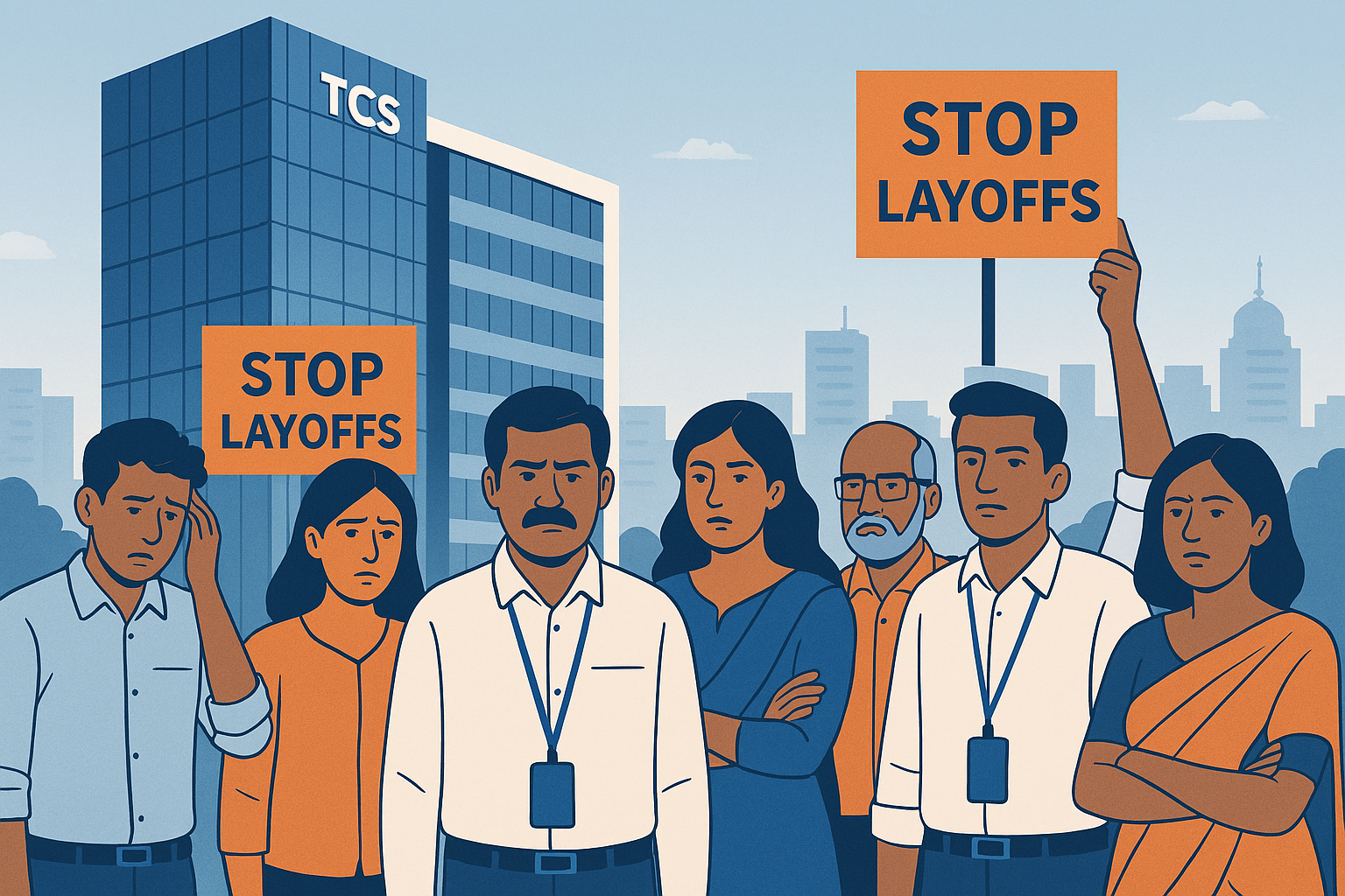 Tcs layoff protest image